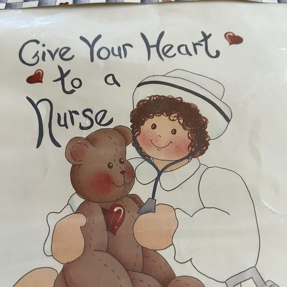 Vintage 1991 Ragamuffins Nurse Heart Iron On Transfer Mary Darrow 4125 Bear
